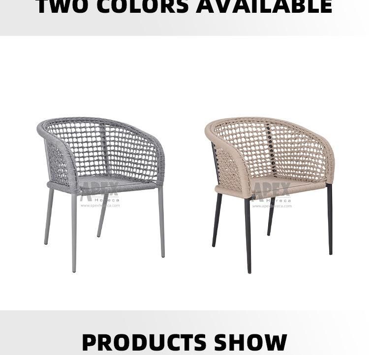 Morden Aluminium Garden Dining Set Aluminum Patio Furniture Sling Hemp Rope Chair