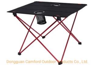 Best Choices Small Aluminum Folding Coffee Roll Table with Cup Holder for SUV Jeep Car Camping Hiking Trips