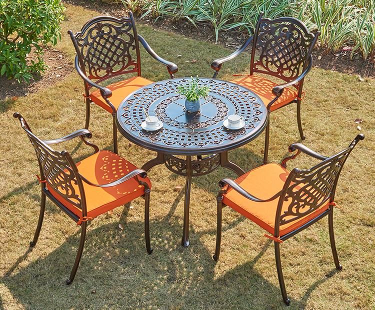 Classical Design Outdoor Cast Alumium Table Set Gardent Furniture with Antique Style Chair