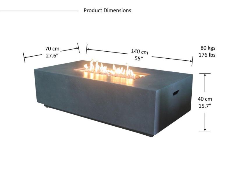 Concrete Gas Fire Pits Outdoor Patio