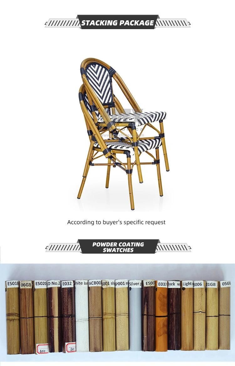 Wholesale Outdoor Balcony Aluminum Bamboo Look Wicker Rattan Chair