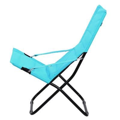 Hot Selling Low Seat Beach Chair, Powder Coated Metal Frame Folding Chair, Outdoor Chaise Lounge for Beach or Camping