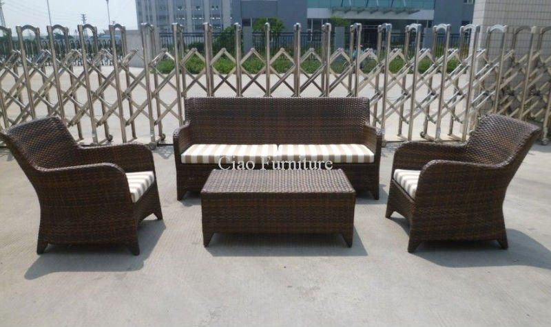 F- Synthetic Rattan Outdoor Furniture Patio Wicker Sofa (FC040)