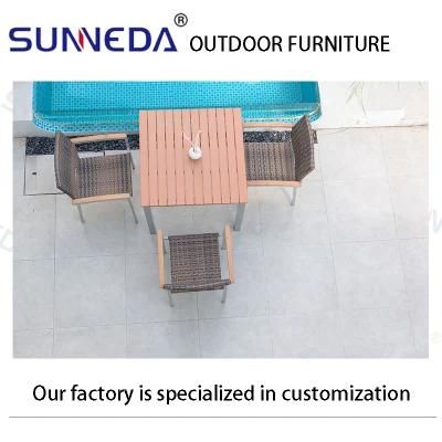 Morden Leisure Rattan Patio Bistro Outdoor Table and Chair with Woven Rattan Dinining Set