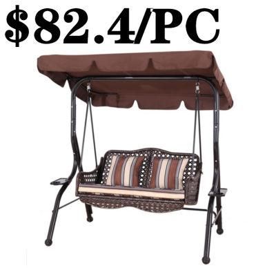 Modern Patio Metal Garden Outdoor Double Hanging Lounger Swing Chair
