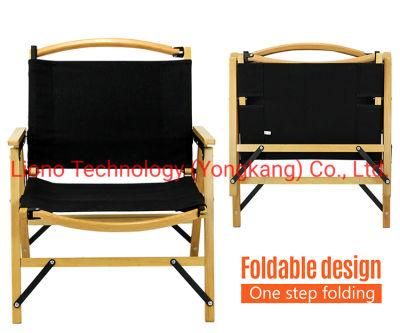 Hot Sale Wooden Canvas Foldable Camping Wood Chair Leisure Chair