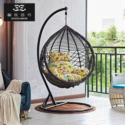 Popular Rattan Garden Egg Leisure Hanging Revolving Patio Swing Chair