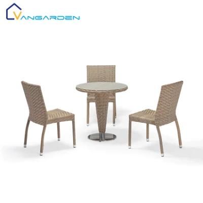 4PCS Rattan Patio Table and Chair Outdoor Furniture Set