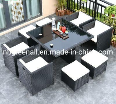 Cube Outdoor Patio Garden Wicker Furniture Rattan Dining Chair and Table Sets Furniture