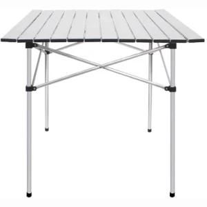 Outdoor Folding Camping Table Portable Lightweight Aluminum Foldable Square Roll up Top Table with Carry Bag