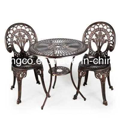 Die Cast Aluminum Outdoor Patio Furniture Rose 3 Piece Bistro Sets