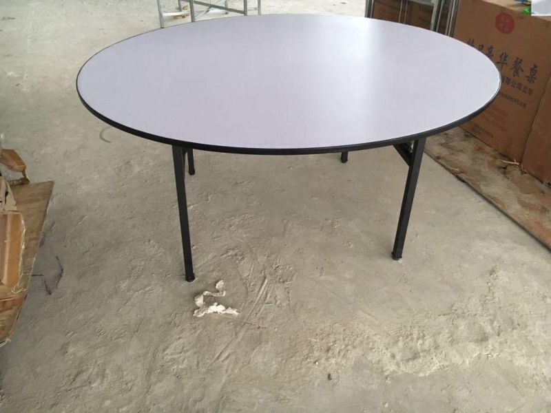 Hot-Sale Restaurant Meeting Hotel Furniture Metal Leg Folding Table