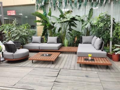 Modern Style Garden Outdoor Patio Outdoor Wooden Furniture Sofa Set