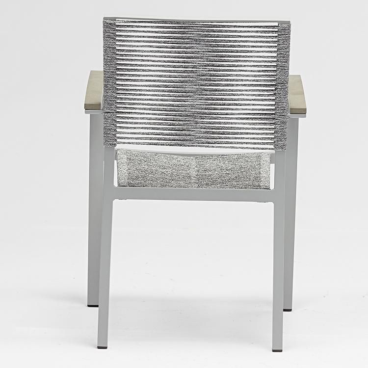 Customized Armrest Plastic Rope Garden Chair Outdoor Modern Style