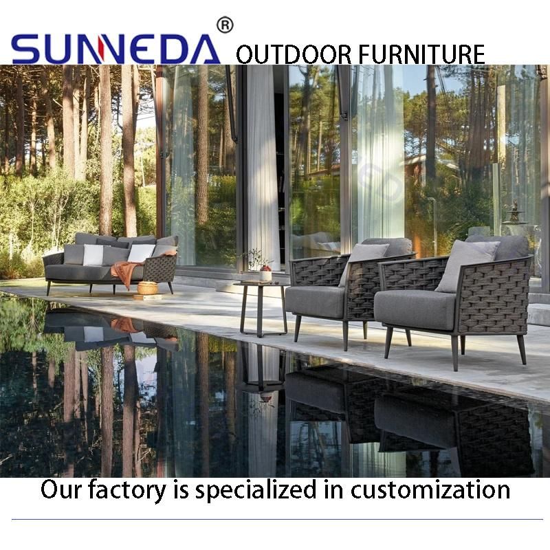 Aluminum Frame Sofa and Aluminum Plate Table Comfortable Outdoor Furniture