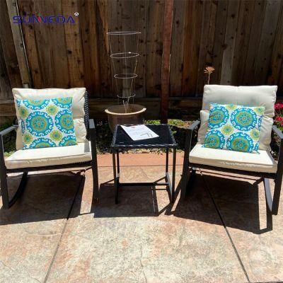 Modern Patio Rattan Aluminum Coffee Table Garden Rocking Chair