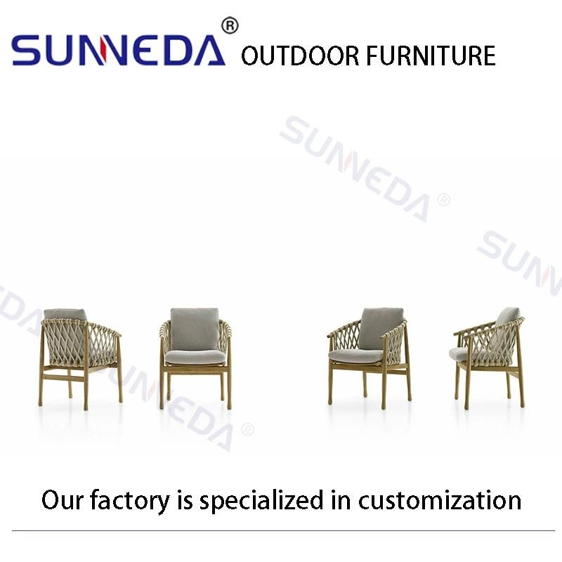 Hotsale Patio Hotel Restaurant Lawnmanor Webbing Weave Garden Armchair Set