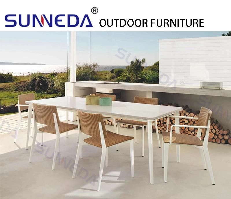 Modern Style Luxury Popular Aluminum Dining Table Set