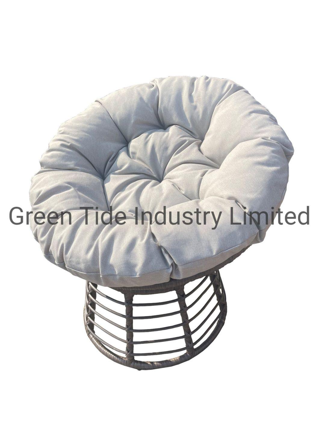 Outdoor Garden Steel Wicker Swivel Chair with 360 Rotation Function