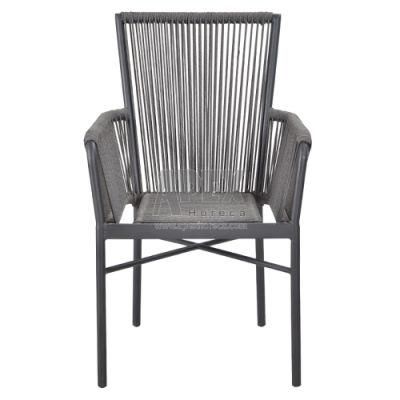 New Design Modern Leisure Aluminum Rope Woven Dining Chair Wholesale