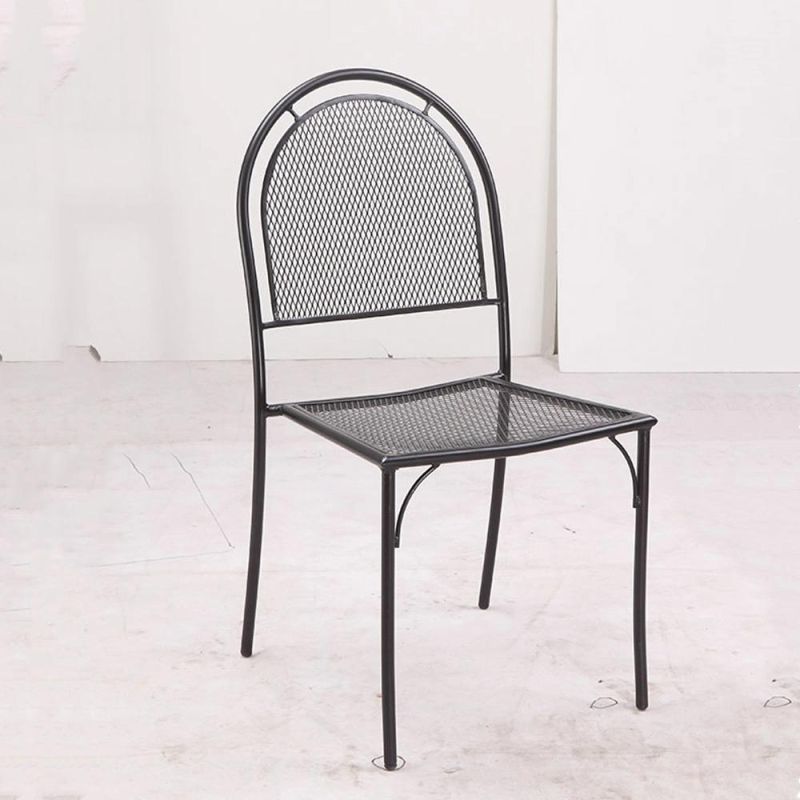 Flat Armchair Us Popular Restaurant Dining Room Iron Furniture Outdoor Steel Wire Chair