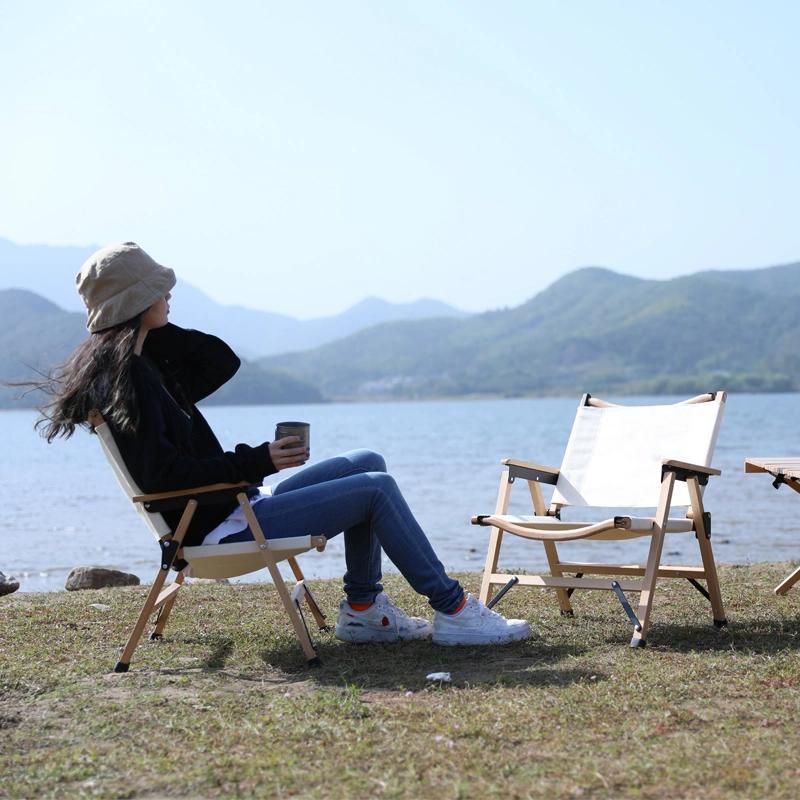 Hot Selling Metal Wooden Foldable Chair Camping Canvas Camping Furniture Set