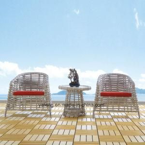 Stackable Outdoor Garden Leisure Coffee Set with Aluminum Frame&Rattan Woven Furniture