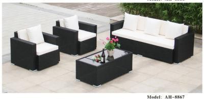 Outdoor Garden Rattan Furniture Sets with Three Person Sofa and Chairs and Table for Sale