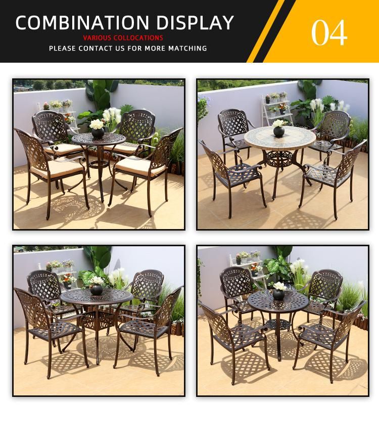 Cast Aluminum Table Chair Single/Seat Sofa Set Design Outdoor Garden Furniture