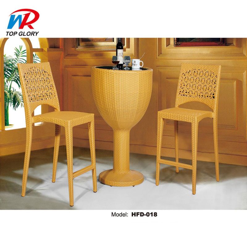 Luxury Modern Design Golden Rattan Seat Bar Stool Base