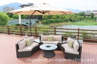 Update New Design Half Round Outdoor Rattan Garden Wicker Sofa Furniture