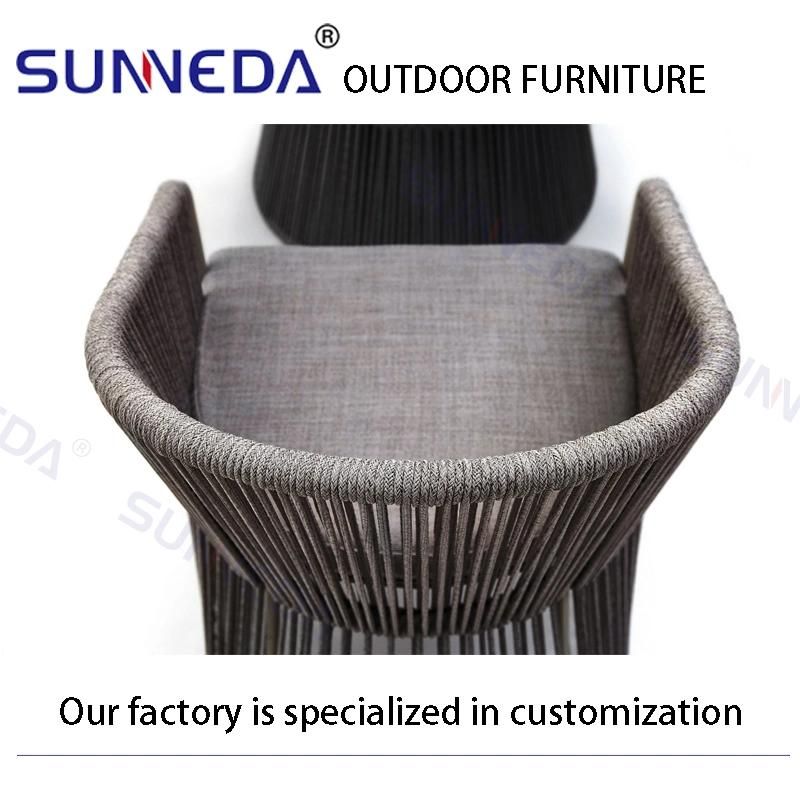 Hotel Aluminum Tube Presentable UV PE Rattan Leisure Outdoor Furniture