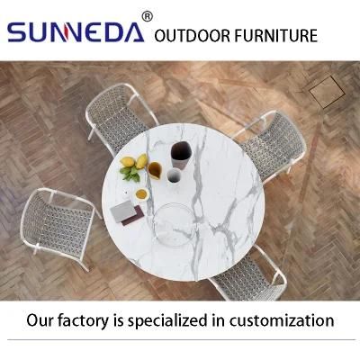 Contemporary Outdoor Sectional Furniture All Weather Aluminum Table and Chairs