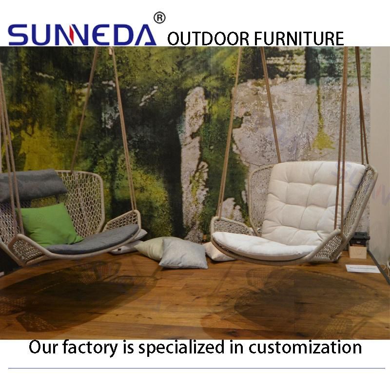 Single Back Outdoor Chair with Waterproof Cushion and Elegant Footstool
