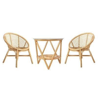 Natural Rattan Balcony Chair Living Room Outdoor Garden Furniture