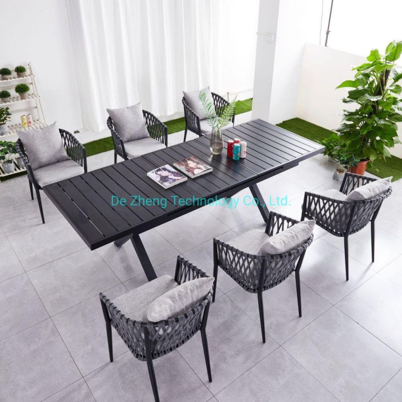 Outdoor Removable Desk All Aluminum Dining Long Tables and Chairs Multi Person Business Table