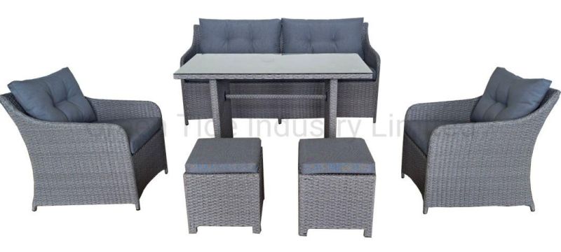 Factory Wicker Outdoor Patio Rattan Sofa Furniture Sofa Set 6PCS