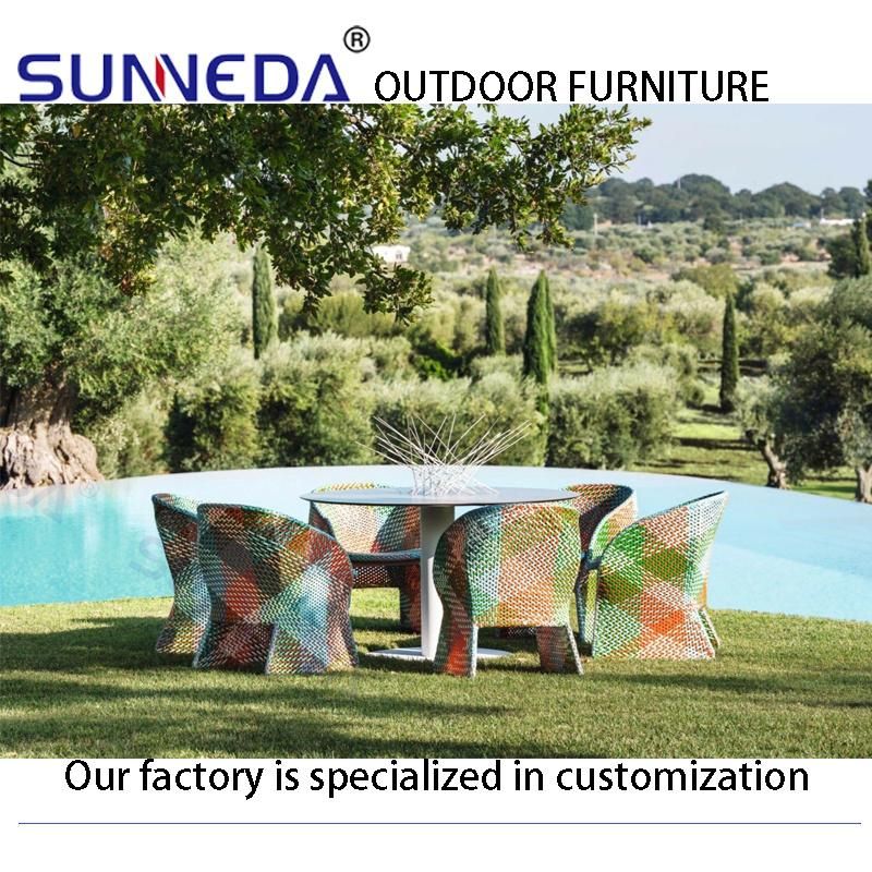 Outdoor Garden Presentable Simple Chair with HPL Plate Tea Table