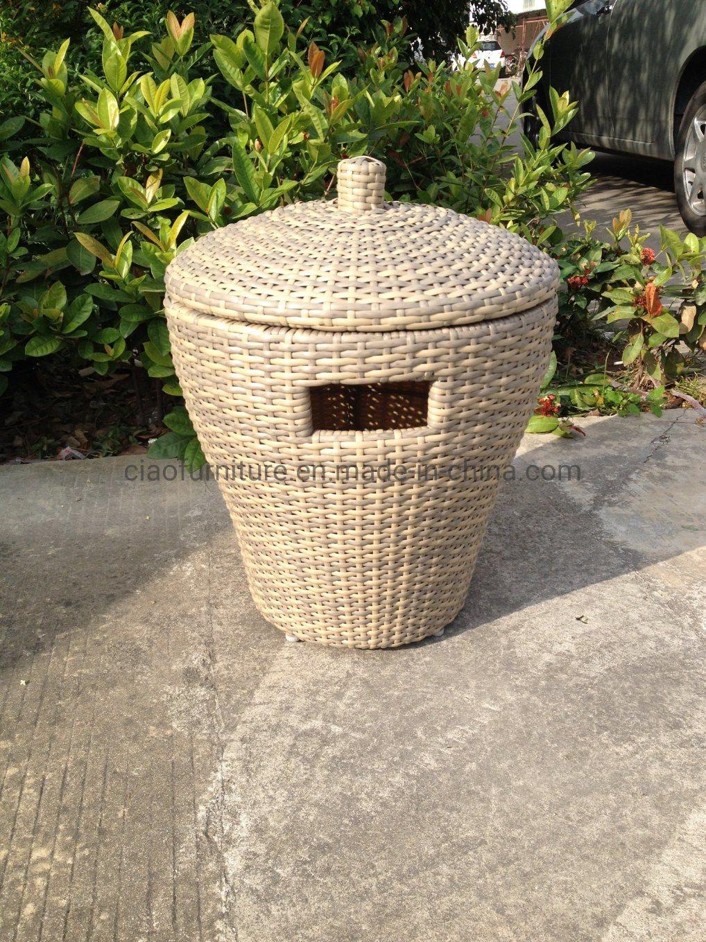 New Design Hotel Garden Patio Rattan Clothes Basket Outdoor Furniture