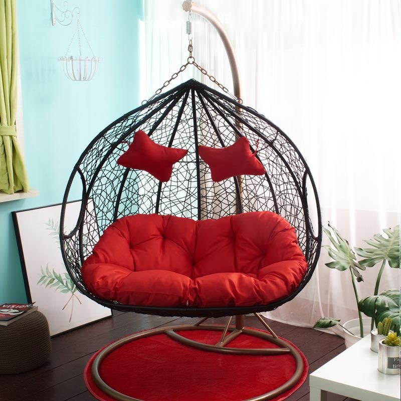 Customized Newest Hanging Rattan Double Swing Chair Morden Outdoor Chair