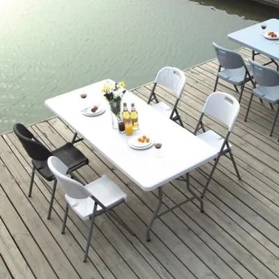 6FT HDPE Plastic Folding Chair Table Outdoor Dining Folding Table
