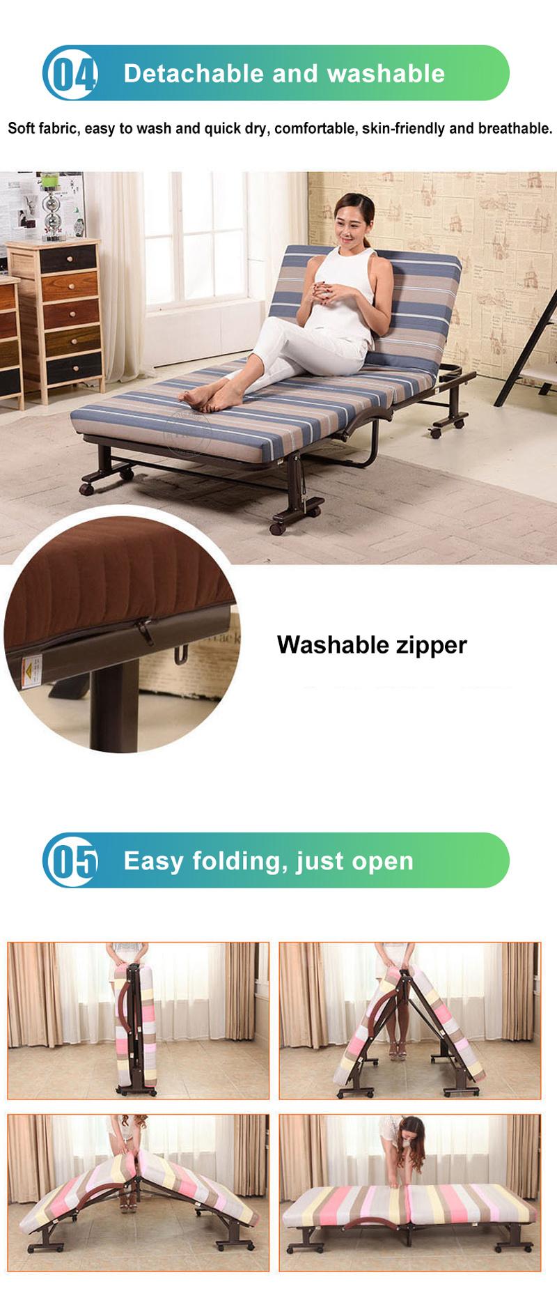 Motel Folding Bed Extra Rollaway Memory Multicolored 74 X 35 Inch