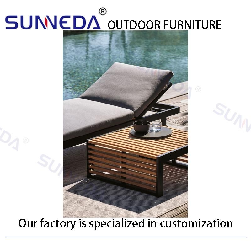 Swimming Pool Side Outside Beach Aluminum Recumbent Bed Back Can Adjustable