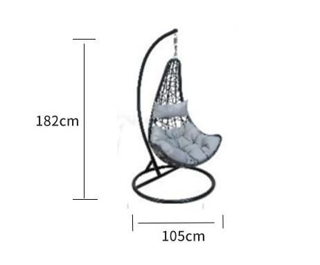 Wicker Rattan Leisure Home Hanging Handmade Cushion Egg Swing Chair