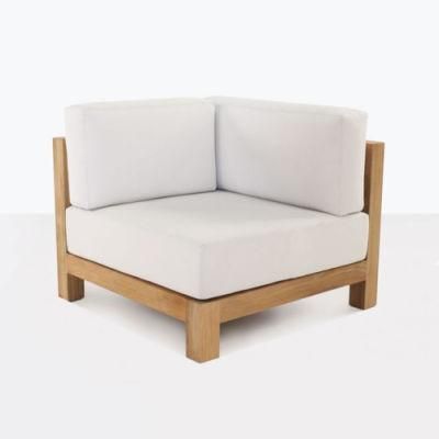 Modern Teak Style Outdoor Wood Sectional Corner Chair Sofa
