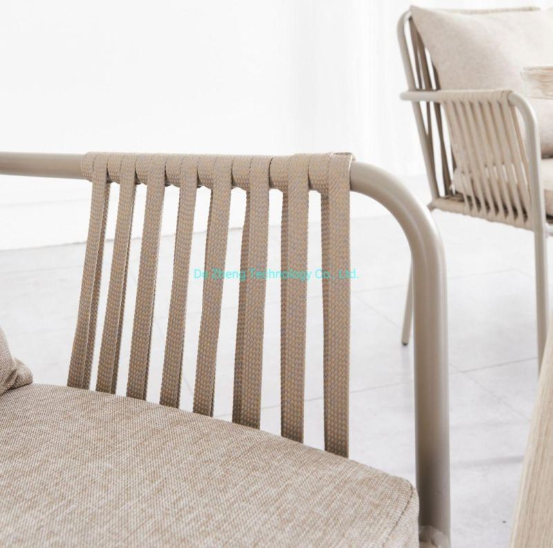 New Design Rope Chair Cheap Foshan Best Wholesale Chair Wood and Rope Seat High Quality Garden Chair