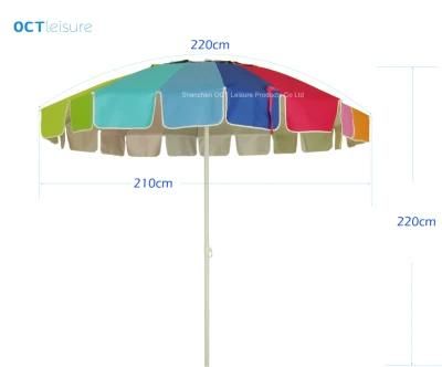 20 Panel Multi-Color Beach Outdoor Umbrella Parasol (OCT-BUMULP)