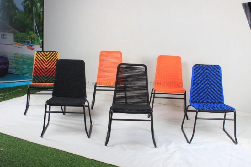 Leisure Patio Garden Colorful Rope Single Armless Chair Outdoor Furniture