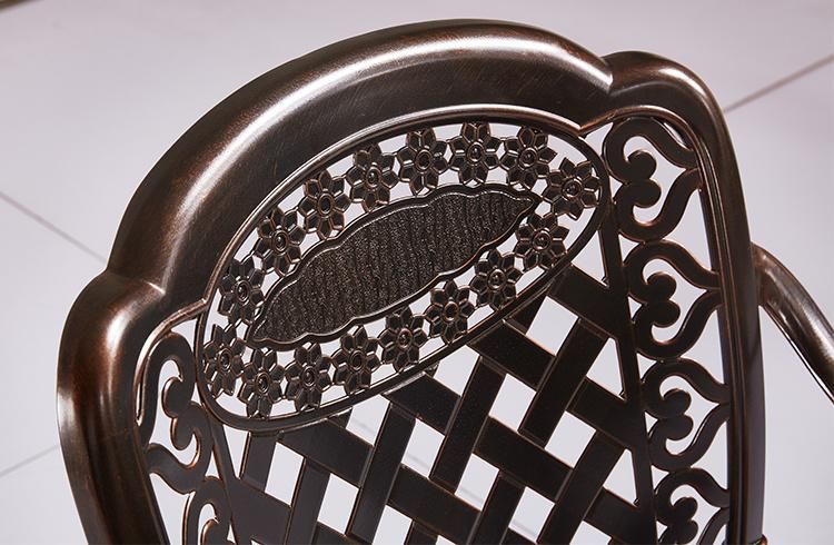 Factory Direct Sale Garden Metal Cast Aluminum Patio Dining Chairs with Arms