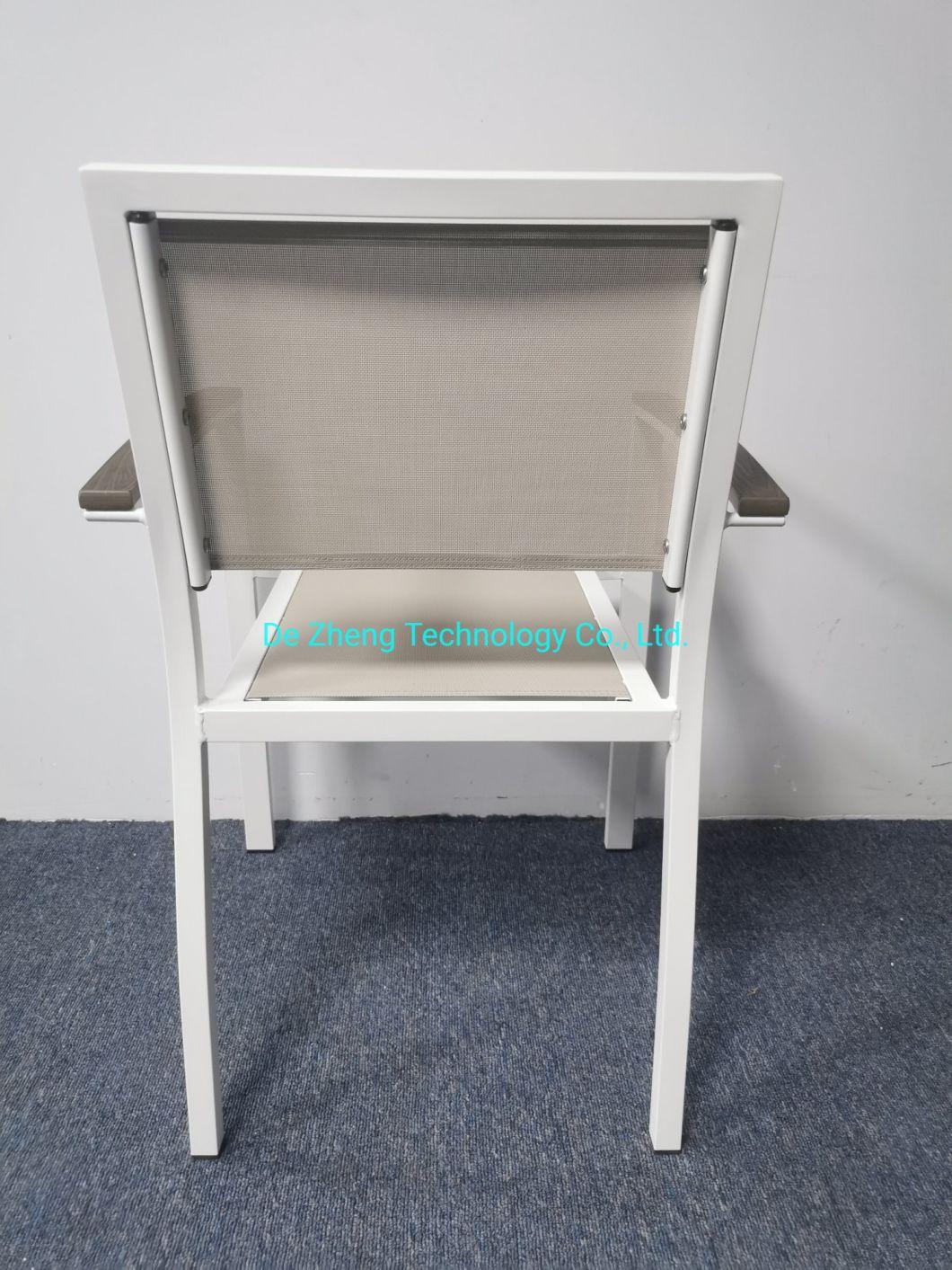 Leisure Anti Rust Restaurant Chair Aluminium Dining Textilene Outdoor Garden Furniture